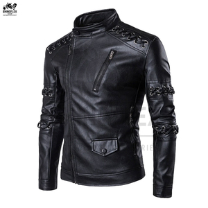 Logotipo personalizado Su propio diseño Abrigos de cuero para hombres al aire libre con chaqueta de invierno Chaquetas de moda para hombres - Product Image 3