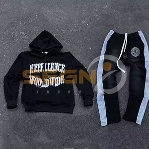 Chándal de algodón de alta calidad para mujer, chándal de gran tamaño personalizado, pantalones de chándal y conjuntos de Sudadera con capucha personalizados en blanco de peso pesado - Product Image 6