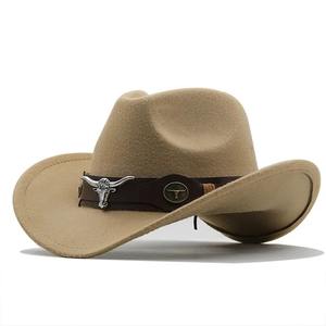 Western Cowboy Hat Roll Brim Cowgirl Cap Cowboy Jazz Fedora Hats Felt Cap with Cow Band cuir pour Hommes Enfants Premium Quality - Product Image 4