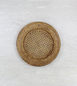 Sous-verres ronds en rotin tissés à la main avec support napperons tissés à la chaleur isolés par poterie ensemble de sous-verres écologiques - Product Image 4