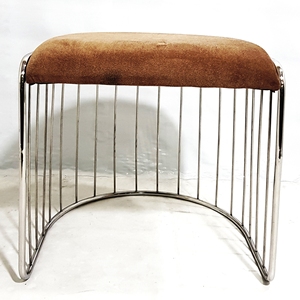 Bandes de repose-pieds en tube d'acier inoxydable modernes finition en tissu multiple pour le salon, l'école, l'appartement, les sièges d'entrée - Product Image 3