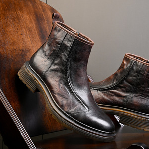 Chaussures décontractées légères avec semelle absorbant la transpiration et structure flexible, chaussures de tous les jours pour hommes, chaussures en cuir - Product Image 4