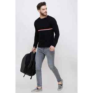 T-shirt de sport à manches longues en coton pour homme, sur mesure, élégant, pour la salle de sport, l'entraînement, le streetwear, haut décontracté, mots-clés optimisés - Product Image 1