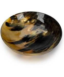 Bol en corne de buffle écologique fait à la main, plat de service en corne naturelle biologique, style classique poli pour la table à manger de fête - Product Image 1