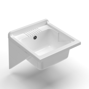 Staffe di Montaggio a Parete per Vasca da Bagno in Resina Mongardi Bianca 46L X 51P X 26H cm, Resistenti agli Acidi, per Uso Interno ed Esterno, Vasca Singola - Product Image 1