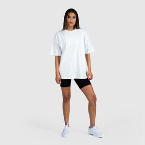 Camisetas personalizadas de algodón para mujer, ropa de talla grande, Color liso, con Logo personalizado, venta al por mayor - Product Image 6