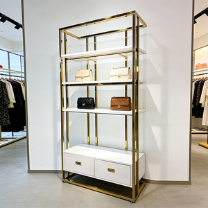 Exhibidor de Ropa de Acero Inoxidable con Acabado Dorado PVD de Lujo Yuntai, Exhibidor Resistente <span class=keywords><strong>para</strong></span> Bolsos y <span class=keywords><strong>Zapatos</strong></span> <span class=keywords><strong>para</strong></span> Tiendas Minoristas - Product Image 3