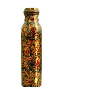 Bouteille d'eau en cuivre imprimée avec un autocollant en émail de qualité durable au design antique pour la cuisine, bouteille de stockage d'eau - Product Image 1