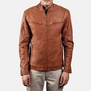 Chaqueta de Cuero Premium Transpirable de Corte Holgado con Cuello Alto para Hombre, Cómoda, Nueva, Ligera y de Alta Calidad - Product Image 4