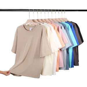 Camiseta de manga corta de gran tamaño de verano para hombres 210g algodón pesado hombro caído personalizado en blanco ODM suministro 100% lienzo - Product Image 2