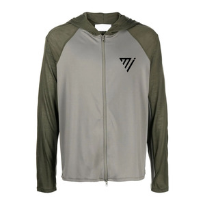 Veste à capuche légère et zippée avec manches longues Style athlétique Sweat à capuche bicolore Tissu à séchage rapide respirant - Product Image 1