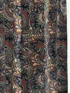 Cortina de Terciopelo de Algodón Negro Estilo Vintage, Cortinas con Estampado Paisley Tradicional, Terciopelo de Algodón de Lujo - Product Image 6