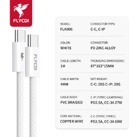 FLYCDI - Cable de Datos USB Tipo C de Carga Rápida, Trenzado, Universal, de 1 Metro, para Teléfonos Móviles iPhone