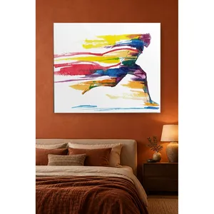 Fida Running Figure en couleurs aquarelle, impression sur toile - Product Image 3