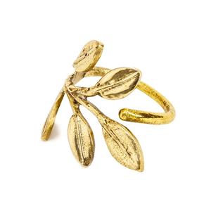 Meilleure vente attrayant feuille d'or rond rond porte-serviettes en métal de style moderne pour fournitures décoratives de table de mariage - Product Image 1