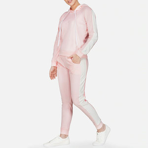 Survêtement à capuche pour femme Streetwear d'hiver de qualité supérieure ensemble 2 pièces avec tissu polaire confortable 100% coton - Product Image 4