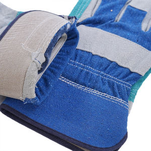 Guantes de seguridad de cuero con doble palma dividida, certificado EN420, duraderos, industriales, de alta resistencia, para trabajo de construcción, nitrilo ignífugo - Product Image 5