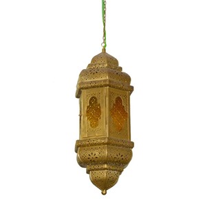 Lámpara colgante de hierro marroquí al por mayor, farol de metal dorado Vintage para decoración del hogar y jardín para Navidad - Product Image 2