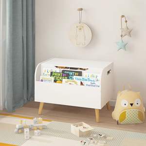 Armoire moderne en plastique pour enfants avec couvercle rabattable, étagère de rangement pour chambre, salon, bureau à domicile - Product Image 1