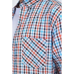 Camisa de otoño tejida antiarrugas de un solo pecho mandarín informal a rayas de algodón 100% para hombre de diseño profesional - Product Image 1