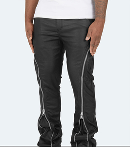 Venta al por mayor de alta calidad Streetwear personalizado hombre Vintage Flare Wax Zip up Flare Denim Jeans Pantalones Flared Jeans Hombres - Product Image 2