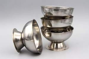 Tasses et bols de service à la crème glacée en acier inoxydable Meilleures ventes Bol à crème glacée en métal Acier inoxydable argenté - Product Image 2