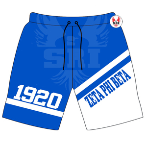 Broderie Zeta Phi Beta Sorority pour femmes, short en polyester |   Ensemble de shorts sublimés avec lettres de sororité grecque pour femmes ZPB - Product Image 1