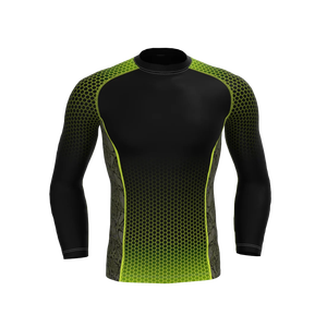 Chemises de compression personnalisées pour hommes Rash Guards personnalisés par sublimation pour hommes Combat manches longues - Product Image 1
