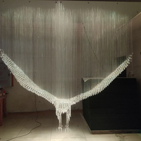 Lustre moderne en laiton à fibres optiques LED à économie d'énergie, grand modèle rectangulaire en forme de vague, abat-jour en albâtre, lumière suspendue 2700K
