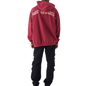 Sudadera con Capucha de Algodón 100% de Corte Regular, Estampado de Logotipo Personalizado, Diseño de Pedrería, Estilo Urbano de Invierno, Gruesa y con Relieve - Product Image 2