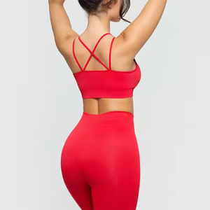 Nouveaux ensembles de pantalons à manches longues pour femmes sans couture à la taille respirante à la mode de haute qualité ensembles de yoga confortables pour l'été - Product Image 2