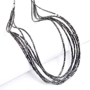 Cuentas de Diamante Negro Natural de 1.5-3MM, Cuentas Facetadas en Forma de Tubo - Product Image 5
