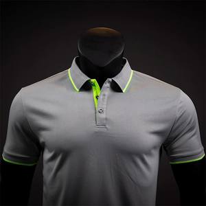 Vente en gros Logo personnalisé Chemise unie de haute qualité Polos en coton et polyester pour hommes - Product Image 2