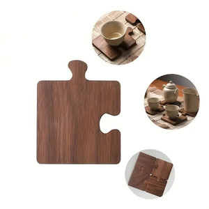 Posavasos de madera con forma de rompecabezas y logotipo personalizado con tarifa mayorista del fabricante indio - Product Image 3