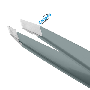 แขบตัดขนแบบเอียงสีน้ําเงินแบบพิเศษแหนบกําจัดขนผู้ผลิตและส่งออกเครื่องมือความงามสแตนเลส - Product Image 6