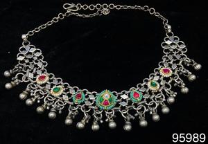 Fabricante de joyería India estilo hoja gargantilla collar pendientes colgantes conjunto Boho collar oxidado para mujer joyería de moda - Product Image 6