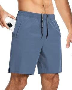 Pantalones cortos de gimnasio de secado rápido para hombre con bolsillo con cremallera y tela de malla transpirable Pantalones cortos atléticos para hombre al por mayor para gimnasio - Product Image 3
