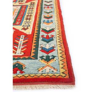 Tapis en laine noués à la main Nuray, motifs abstraits rectangulaires rouge-orange, pour la maison - pour le salon, la chambre à coucher, 9x12 - Pae-1228 - Product Image 4