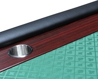Table de poker Texas Hold'em Casinokart de 96 pouces avec porte-gobelets à grande vitesse de la série Light Pattes pliantes pour le jeu Mahjong