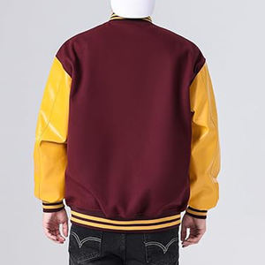 Chaqueta de Béisbol Varsity de Cuero Personalizada para Hombre, de Alta Calidad, Estilo Vintage, Ropa de Invierno, Logotipo Bordado, Patrón de Letras - Product Image 6