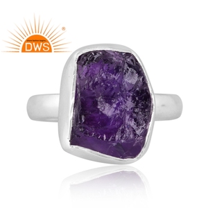 Nouvellement Design Fine Sterling Silver Naturel Améthyste Gemme Anneau Empilable Bijoux Pour Femmes Cadeau Pour Elle - Product Image 2