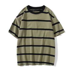 Venta al por mayor popular a través de la tira de los hombres camisetas de estilo naval más tamaño camisetas de alta calidad 100% algodón barato camiseta a rayas - Product Image 5