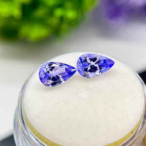 พลอย tanzanite ธรรมชาติคู่รูปลูกแพร์ Loupe สะอาดสำหรับทำเครื่องประดับ - Product Image 6