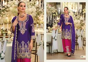 Ensemble de salwar kameez en chinon de style Bollywood, brodé, avec une coupe unique, meilleur prix, achat en gros disponible - Product Image 5