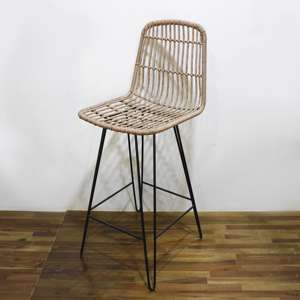 Comhome-Natural Plastic <b>Rattan</b> Recliner with Built-in <b>Storage</b> and Matching <b>Cushions</b> for Comfortable Lounging - Product Image 5