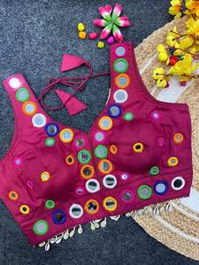 Festival Wear Rayon avec chemisier de travail multi-miroirs Exportateur mondial en gros de l'Inde au taux le plus bas - Product Image 3