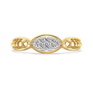 Anillo de diamante de malla de oro amarillo con brillo suave Categoría de producto elegante y lujoso - Product Image 3