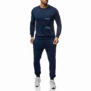 Logo personnalisé Survêtement Hommes S Gym Fitness Jogging Ensembles de survêtements Polyester Coton en vrac Survêtement uni 2 Pièces - Product Image 1