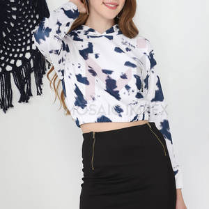 2025 otoño moda Formal de punto 100% algodón transpirable Crop Top sudadera Streetwear Mujer - Product Image 5