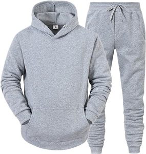 Jersey de invierno para hombre, chándal de lana con capucha, respetuoso con el medio ambiente, transpirable, antibolitas, 300g, patrón sólido de poliéster/algodón - Product Image 1
